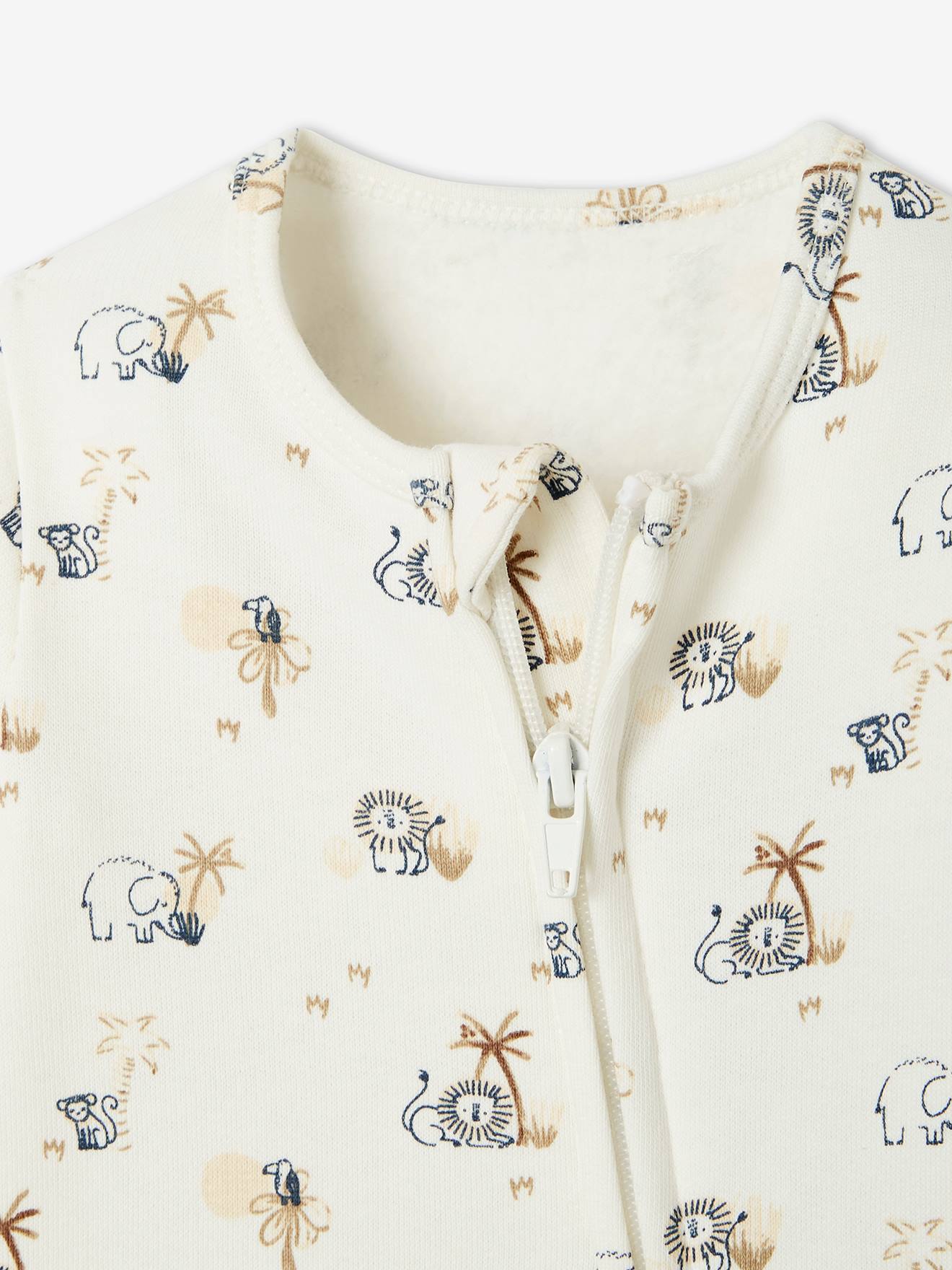 Lot de 2 pyjamas bébé en molleton ouverture zippée lot bleu jean
