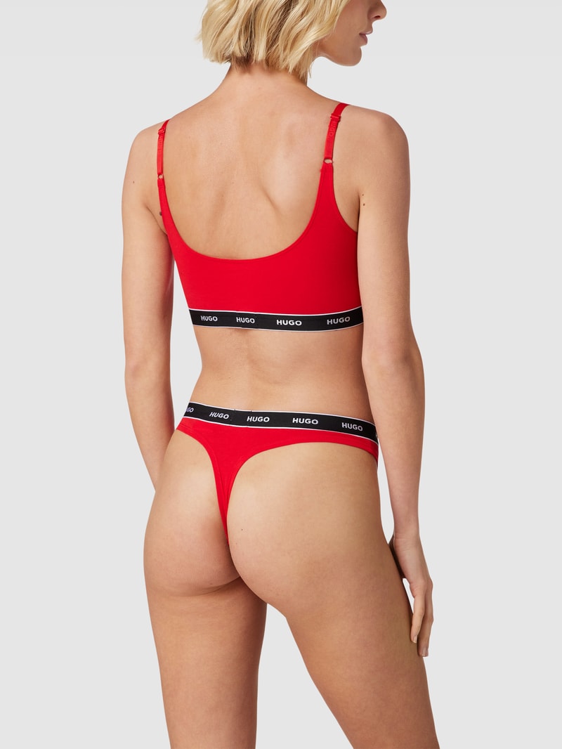 Bralette mit Logo-Bund im 2er-Pack Modell 'TWIN BRALETTE STRIPE' in rot