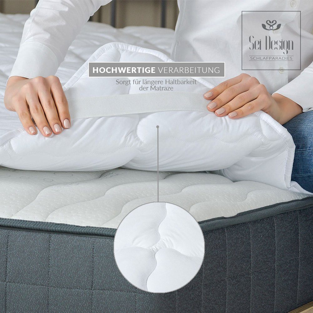 Matratzenauflage Premium 180x200 cm mit 4 Gummibänder SEI Design, zertifizierte Qualität