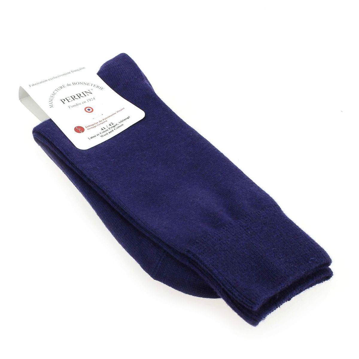 Perrin  Chaussettes laine et coton - Bleu