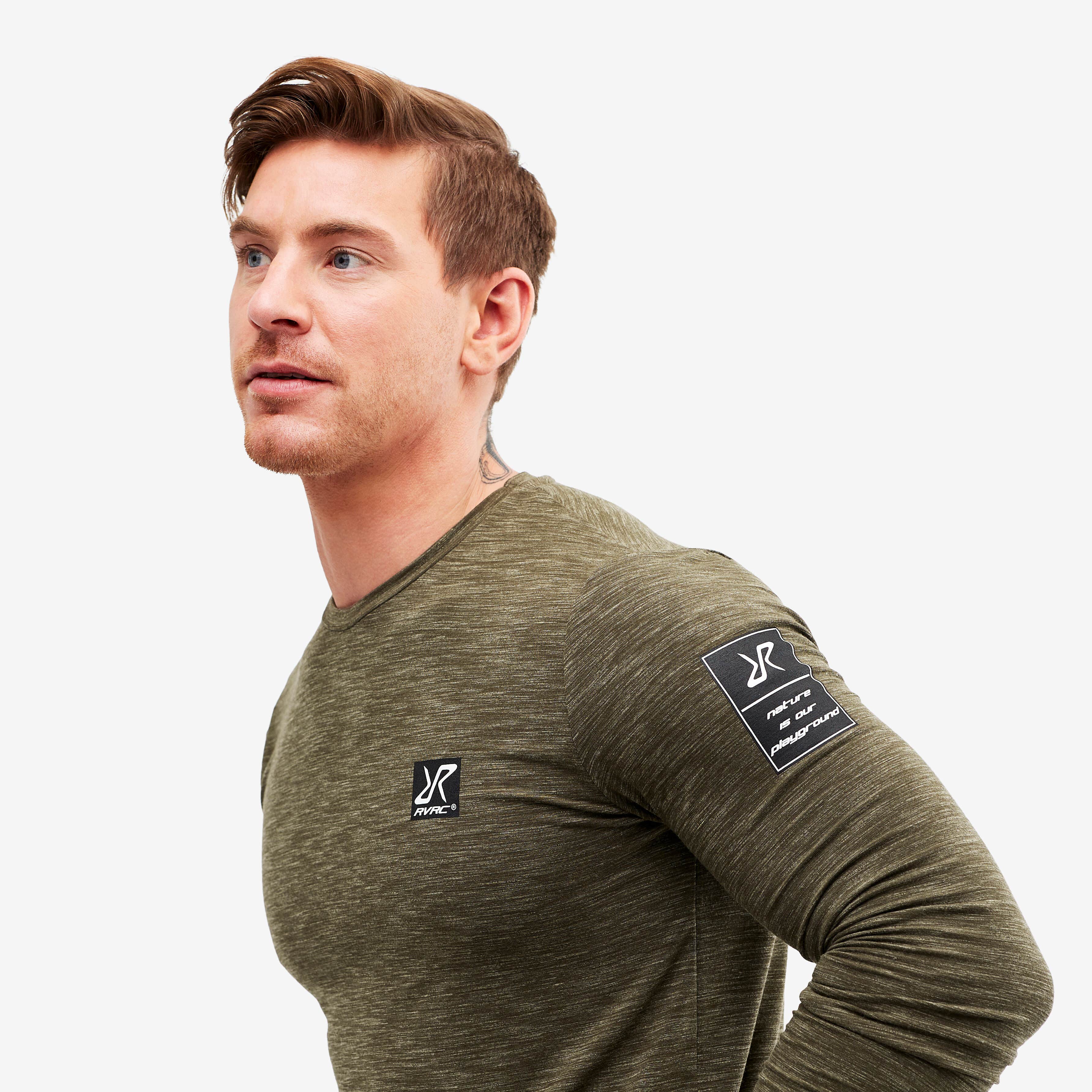 Adapt Long Sleeve Tee Homme Mud Melange