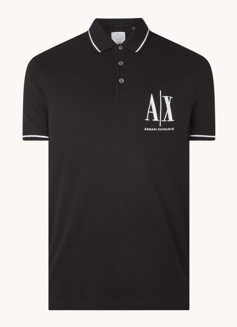 Polo Armani Exchange a vestibilità classica in piqué di cotone con logo