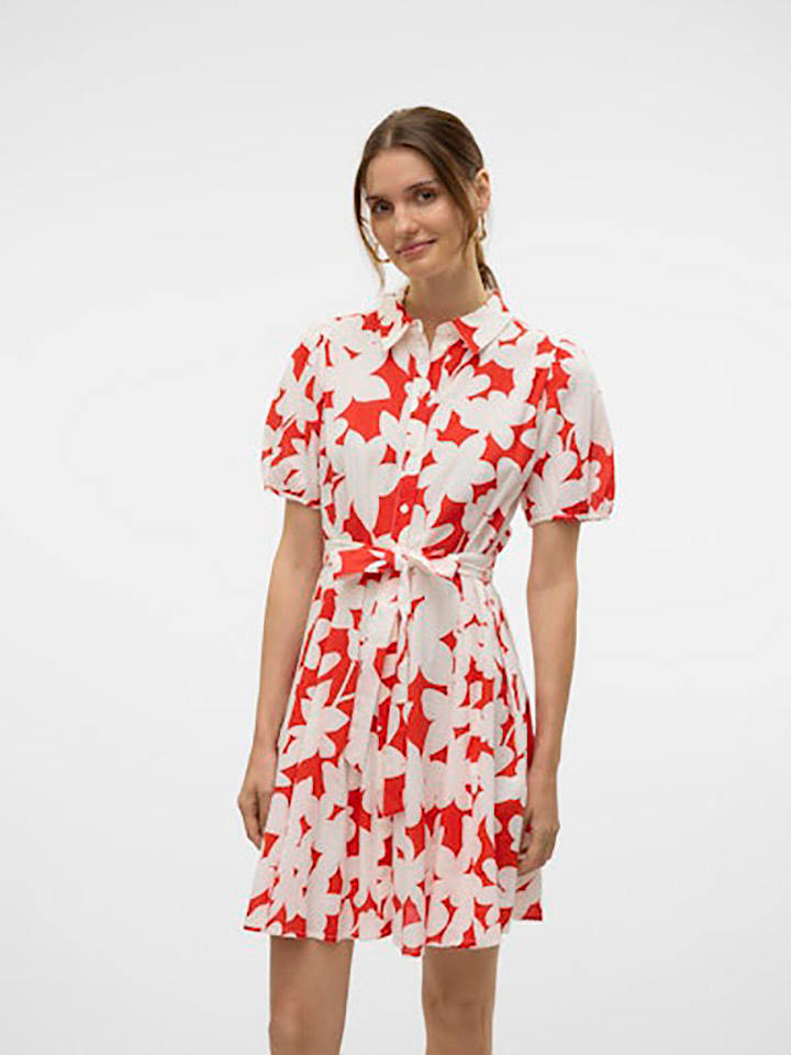 Vero Moda Kleid in Weiß/ Rot günstig kaufen
