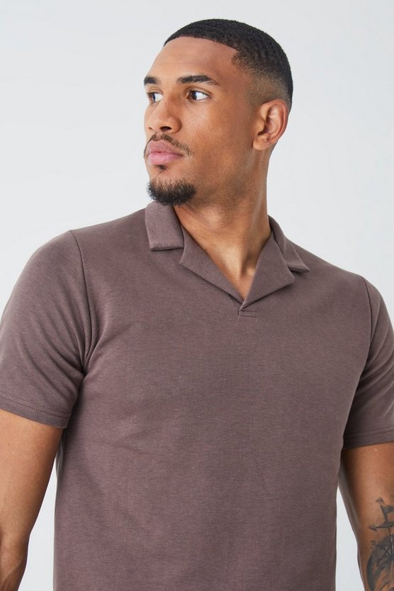 Tall Slim-Fit Poloshirt aus Interlock-Jersey