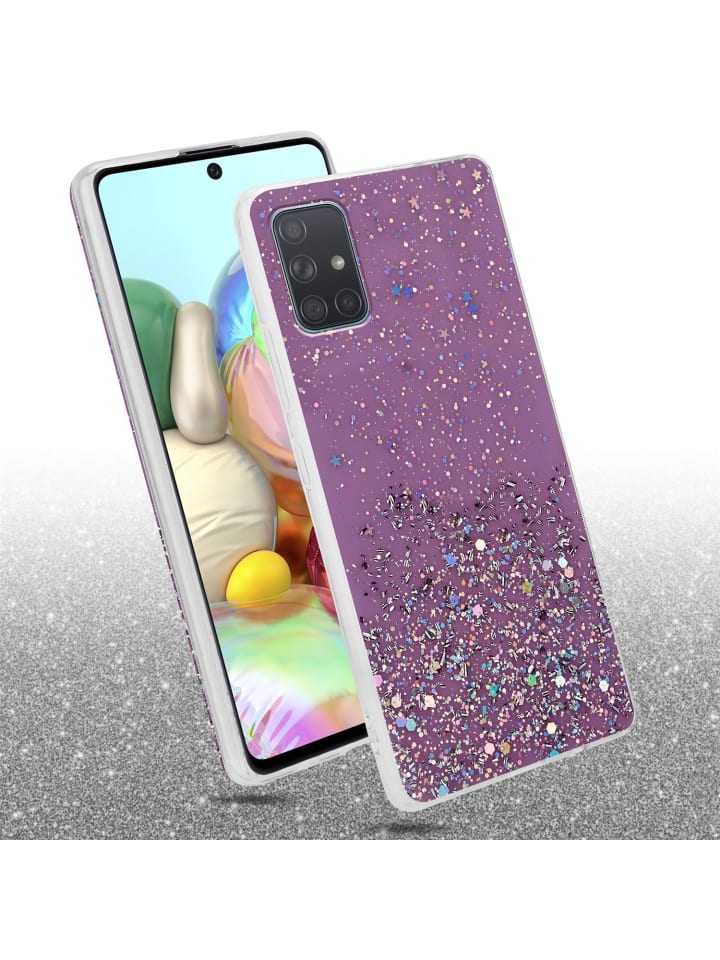 cadorabo Hülle für Samsung Galaxy A71 4G Glitter in Lila mit Glitter günstig kaufen onesize