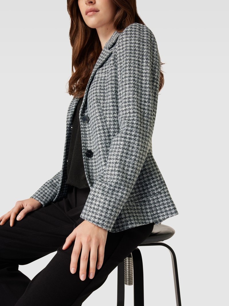 Blazer mit Allover-Muster in hellgrau meliert