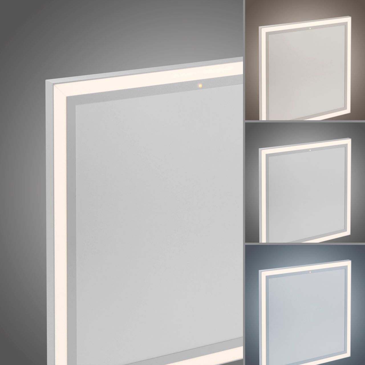 JUST LIGHT JUST LIGHT.  LED Deckenpanel mit IR-Heizung BEROA, 1xLED-Board/35W/2700-5000K, Weiss