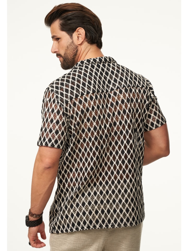 SOULSTAR Kurzarmhemd - im Vintage Summer-Look Kurzarm Strick Polo-Hemd T-Shirt in Black günstig kaufen