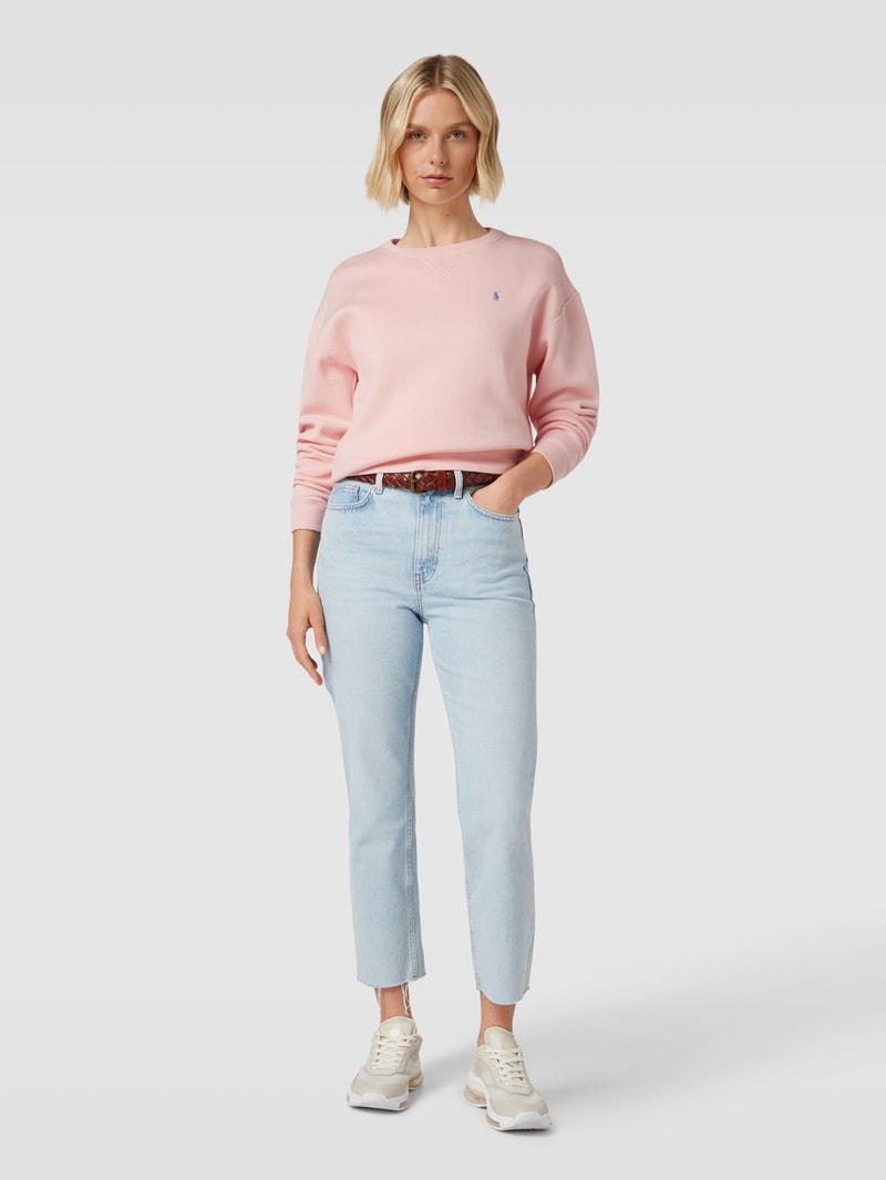 Sweatshirt mit Label-Stitching in pink