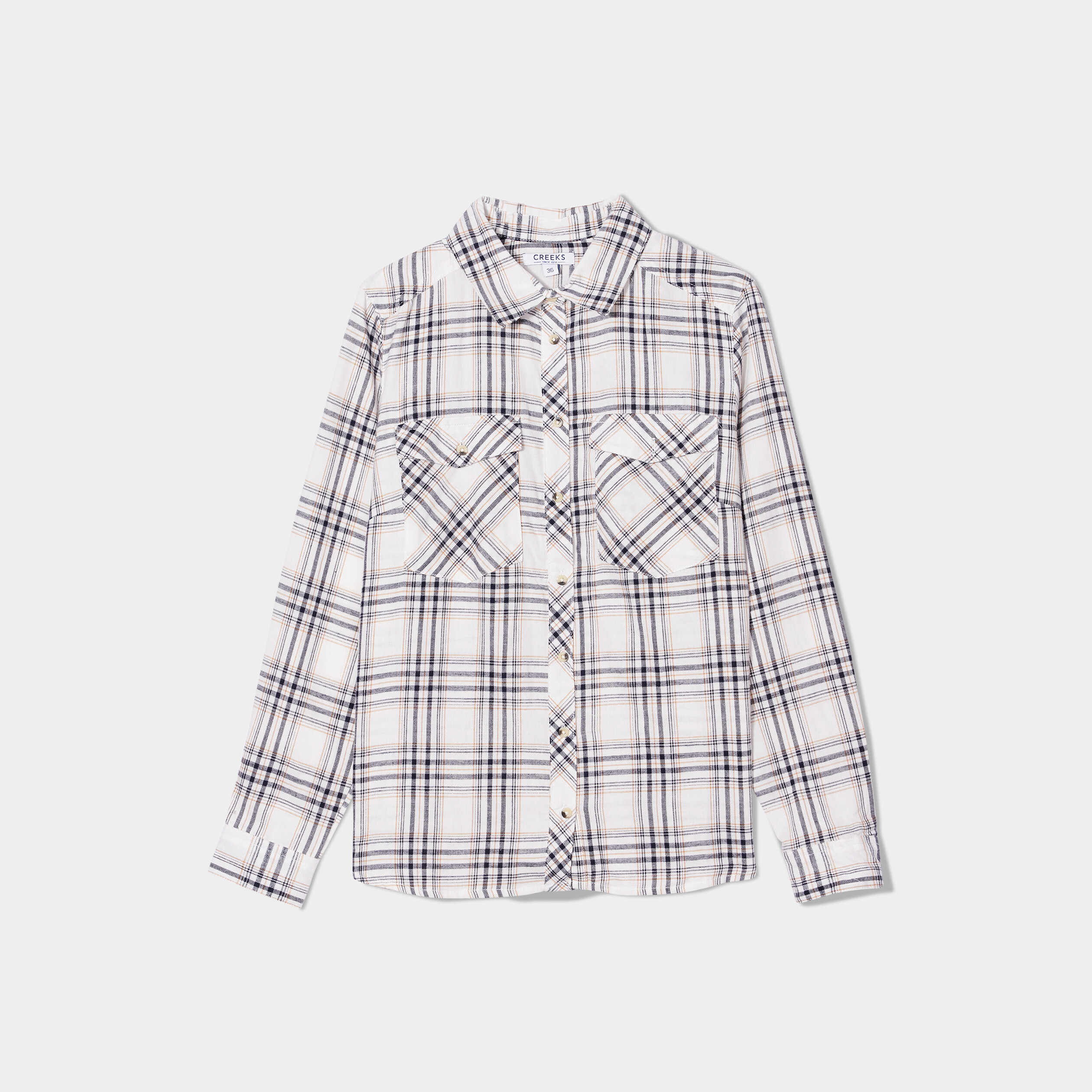 Chemise manches longues avec poches ecru femme | La Halle
