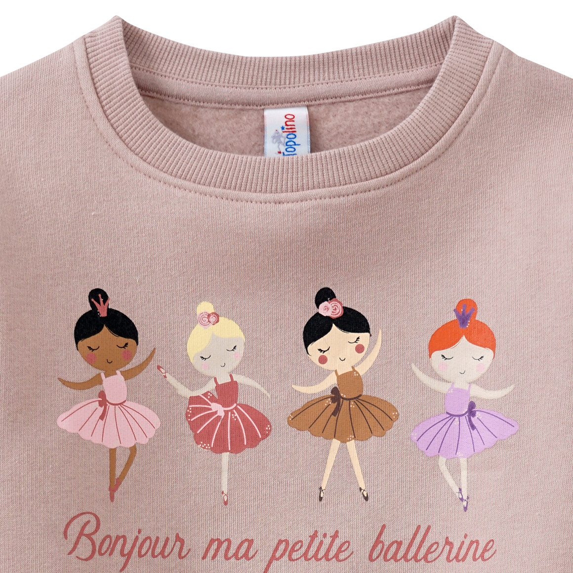Mädchen Sweatshirt mit Ballerina-Print