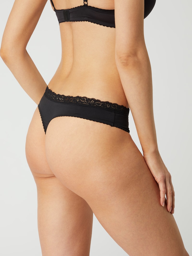 String aus Mikrofaser in schwarz