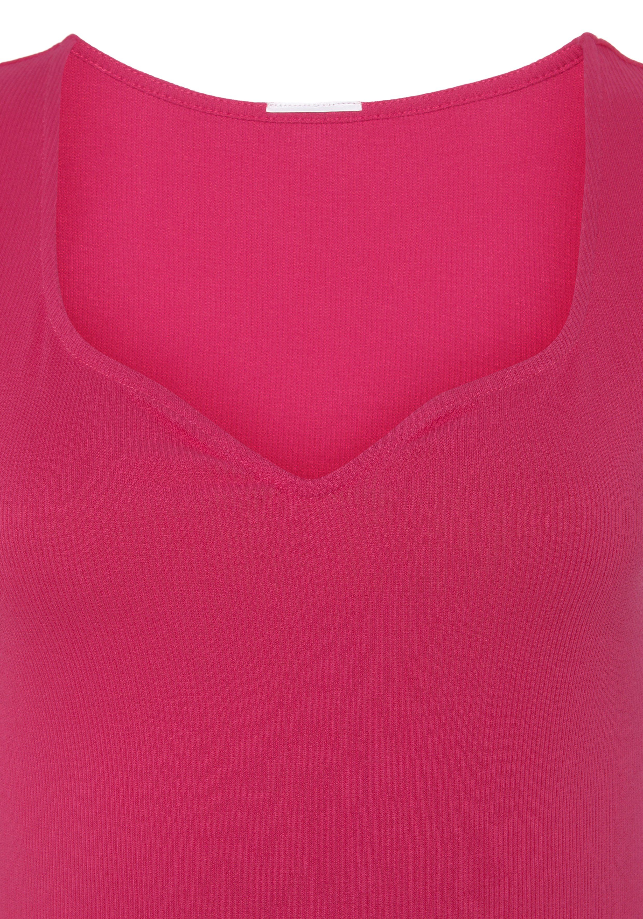 Vivance Shirttop (1-tlg) mit herzförmigen Dekolleté