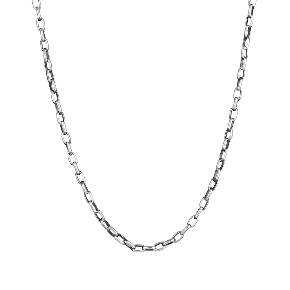 KUZZOI KUZZOI Collier Ancre ronde pour hommes, ovale de base en 925/1000 argent massif collier