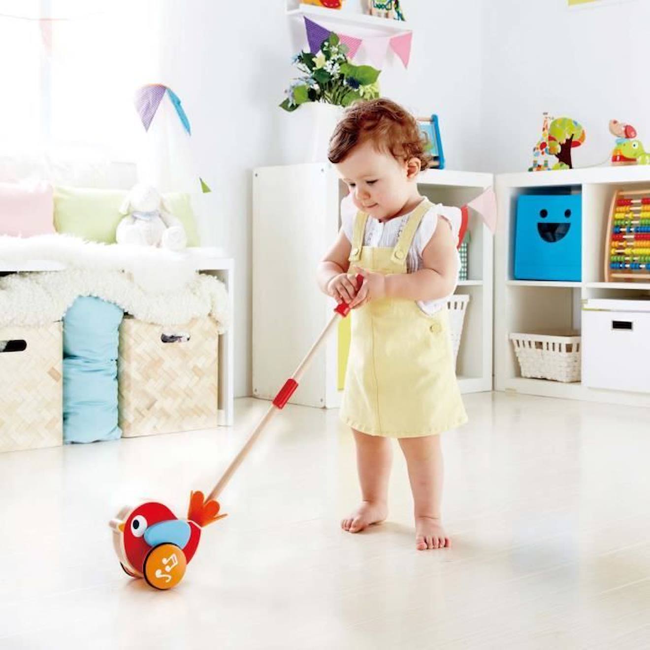 Hape Jouet à pousser musical Lilly rouge E0353 rouge