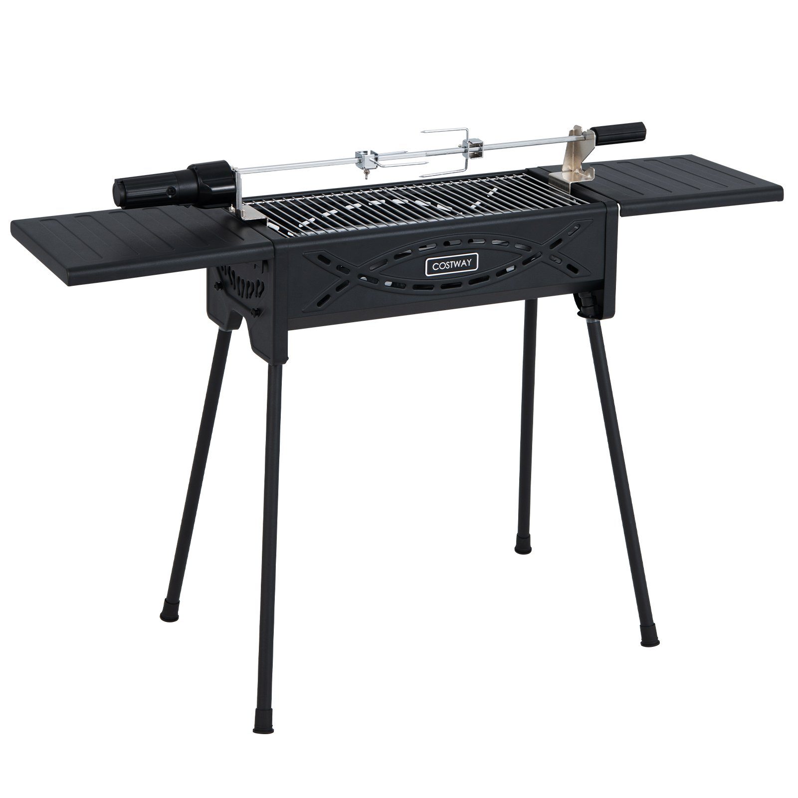 COSTWAY Holzkohlegrill Campinggrill, mit abnehmbaren Beine
