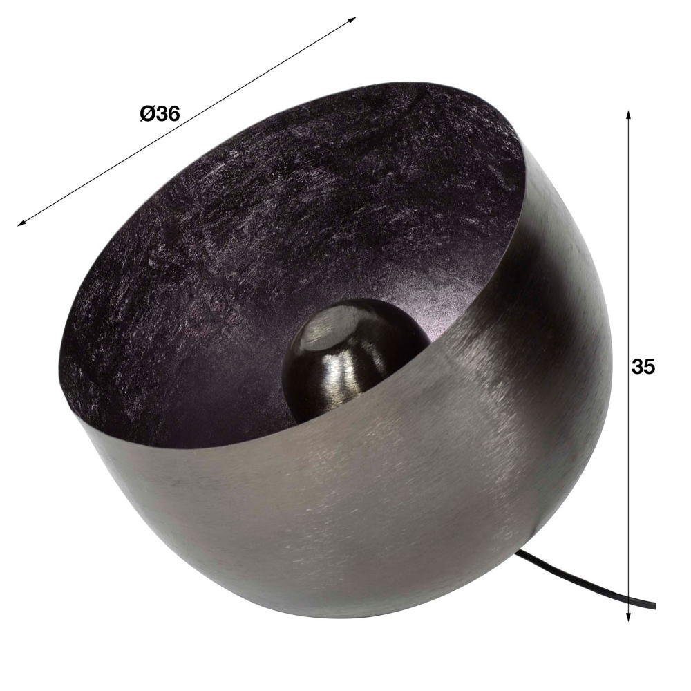 famlights Tischleuchte, Tischleuchte Leonardo in Schwarz-glänzend E27 360mm, keine Angabe, Leuchtmittel enthalten: Nein, warmweiss, Tischleuchte, Nachttischlampe, Tischlampe
