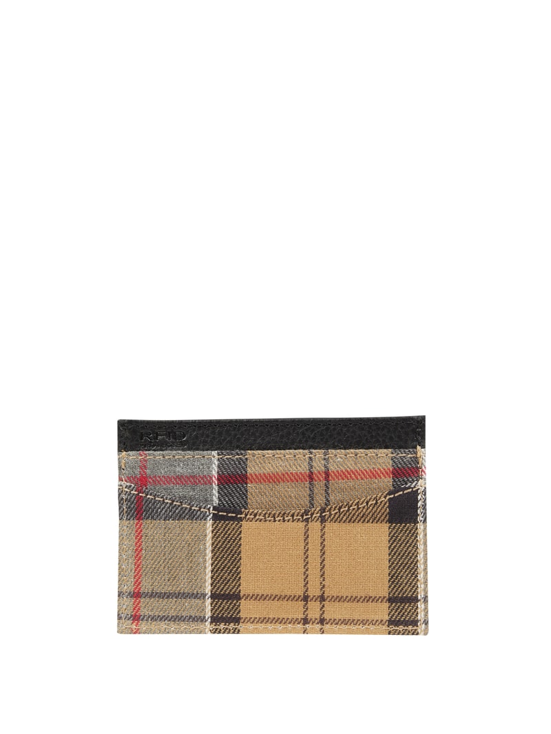 Kartenetui mit Tartan-Karo in khaki