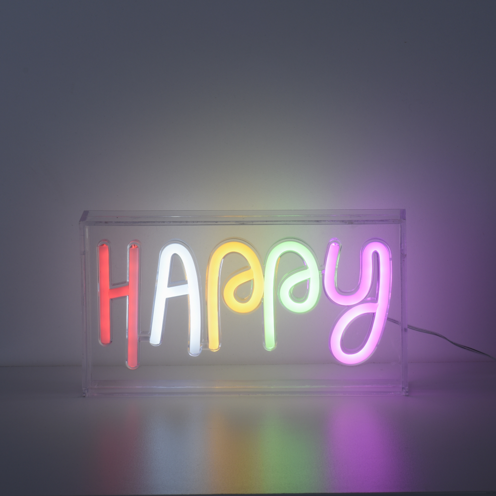 Neon-LED-Tischleuchte Neon-Happy