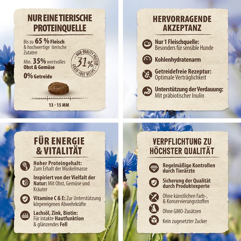 Purizon Single Meat Adult Ente mit Apfel & Lavendelblüten | bitiba