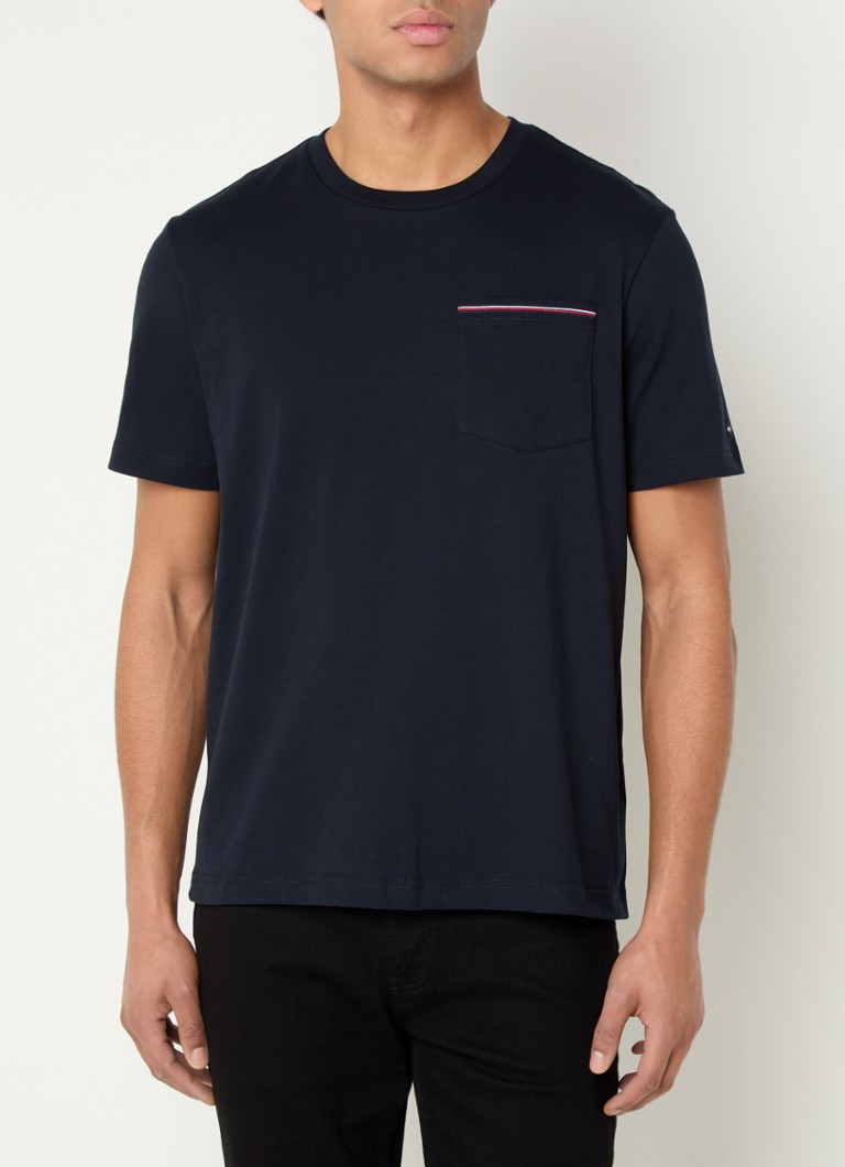 Tricou Tommy Hilfiger Global cu buzunar la piept