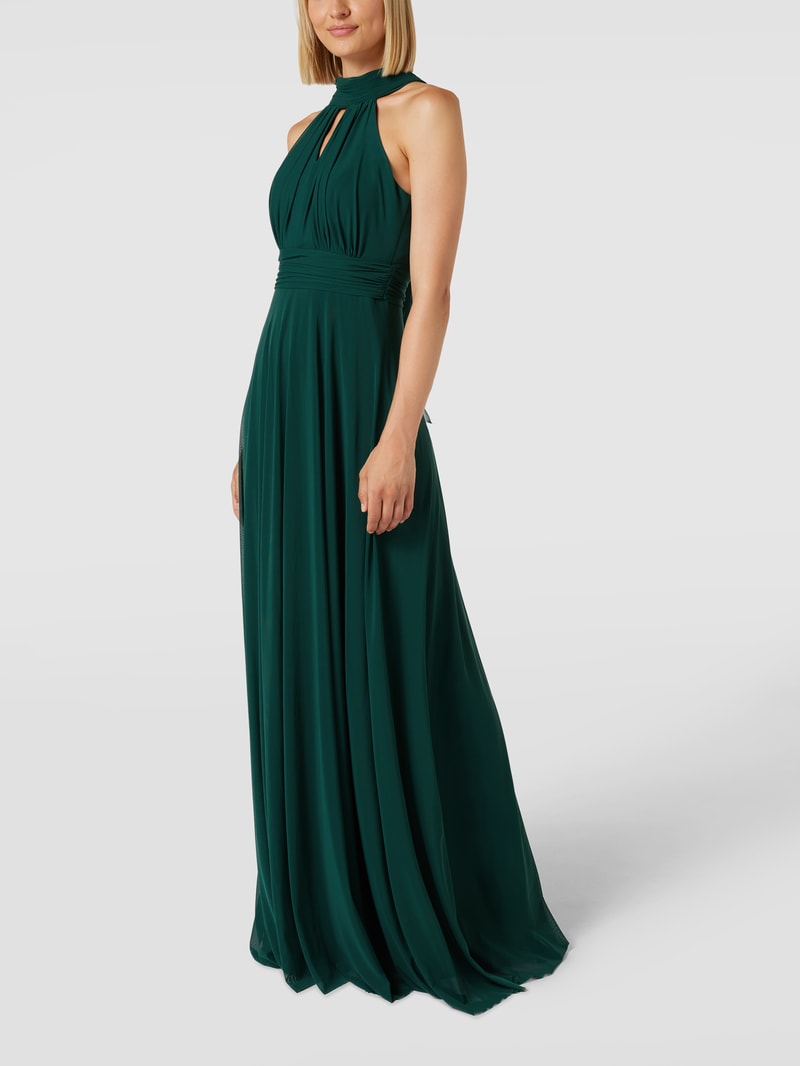 Abendkleid in Maxilänge mit Taillenpasse in smaragdgrün