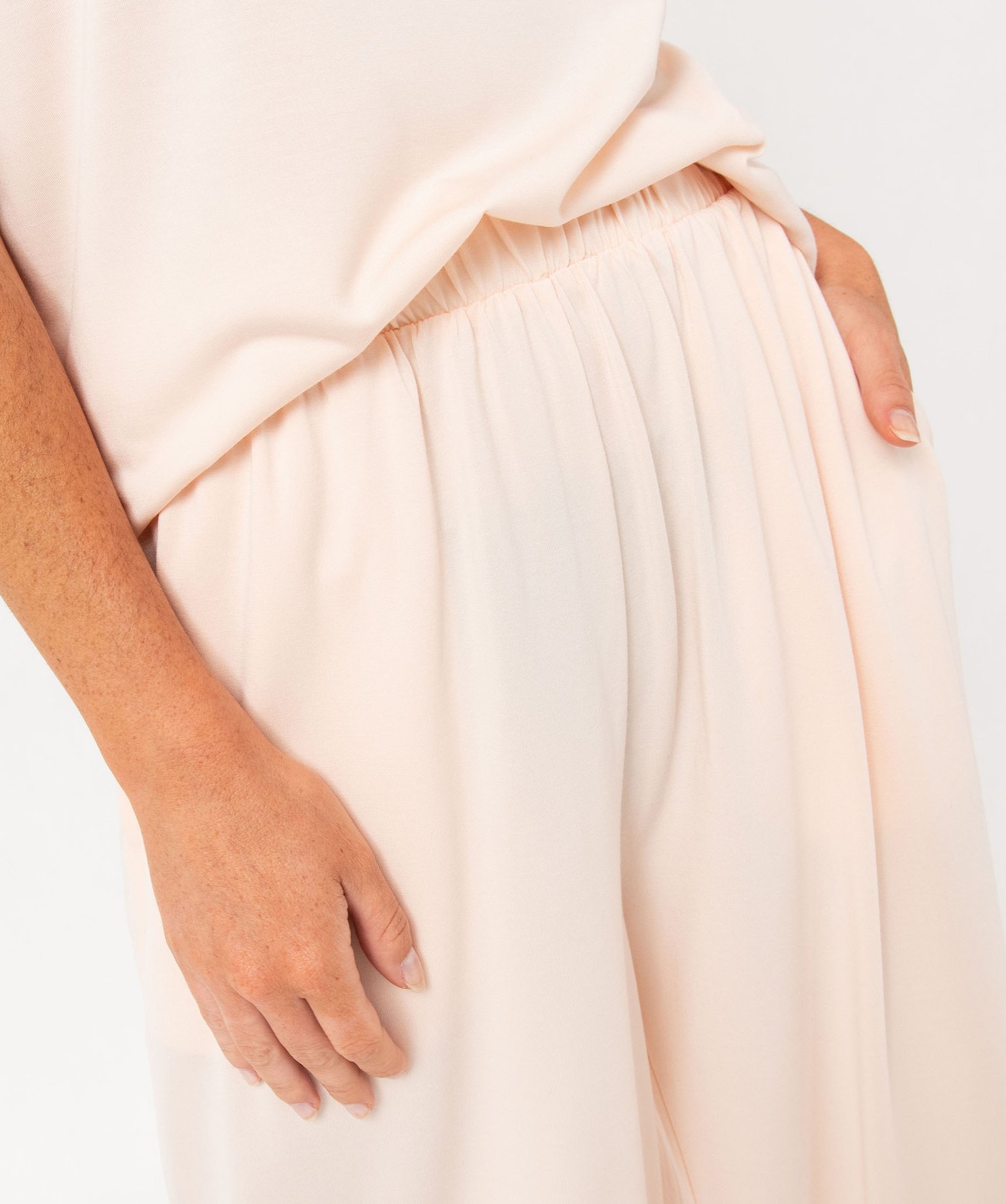 Pantalon de pyjama femme coupe large rose | GEMO