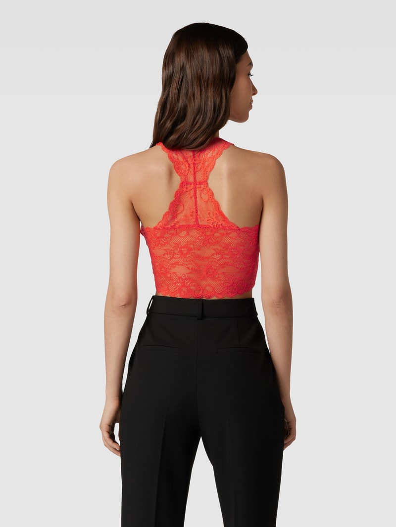 Bralette mit Spitzenbesatz Modell 'DOLLY' in rot