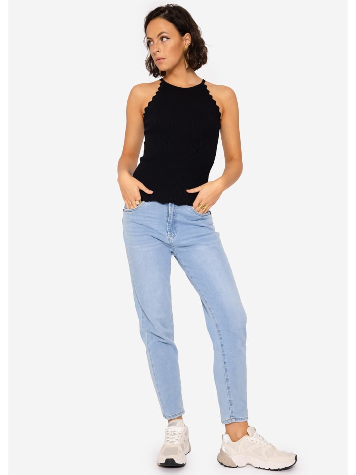 SASSYCLASSY Strick Top in schwarz günstig kaufen