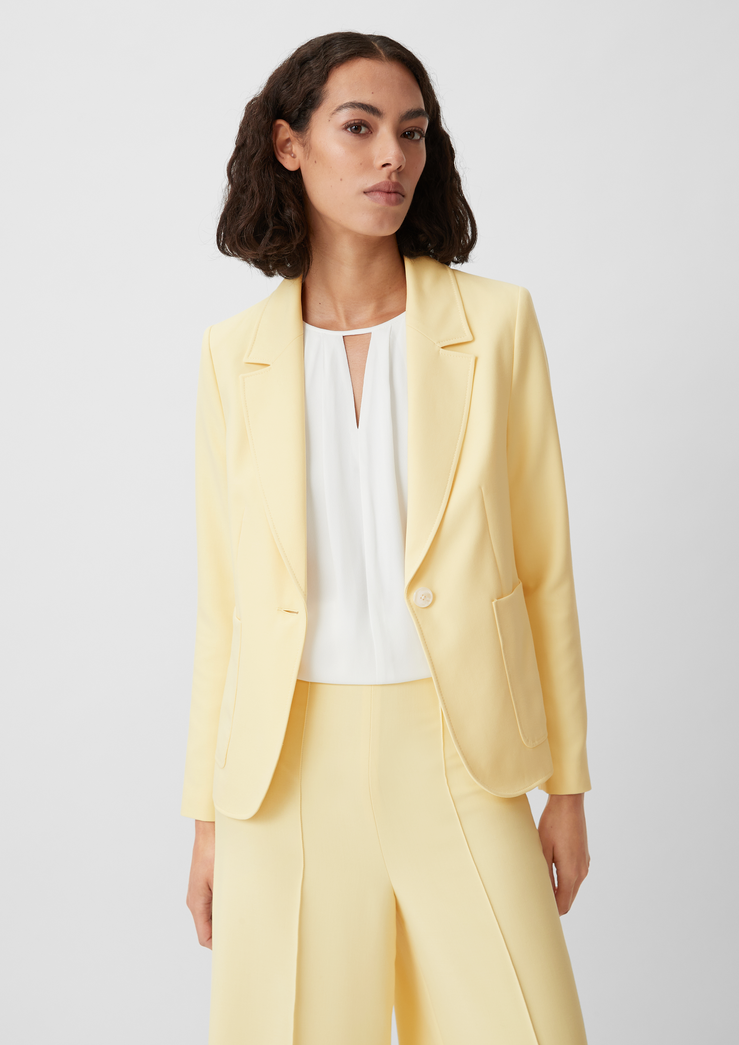 Blazer aus Viskosemix - helles zitrone