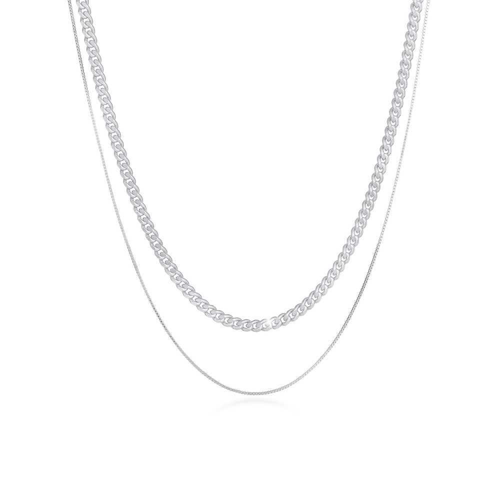KUZZOI KUZZOI Collier Les hommes fixent la tendance de base des blogueurs de Panzerkette collier