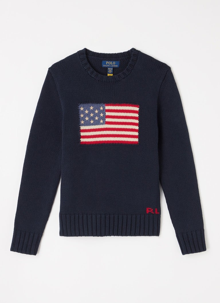 Ralph Lauren  Grofgebreide trui met ingebreide print