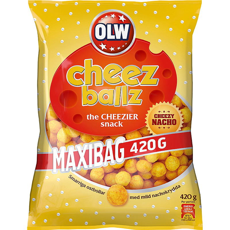 OLW Cheez ballz 420 g Maxi bag