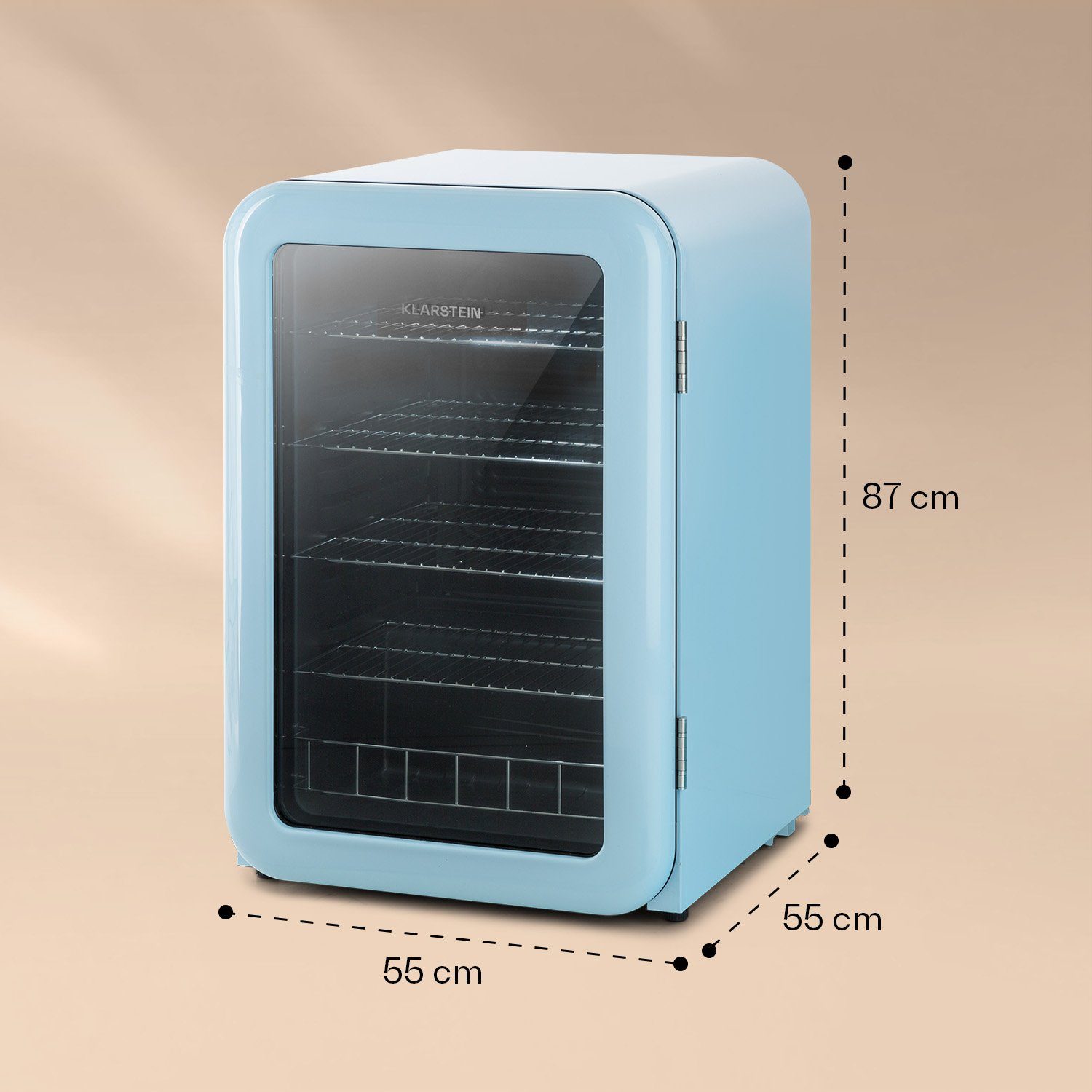 Klarstein Getränkekühlschrank HEA13-PopLife-48L 10040737, 47.5 cm hoch, 44 cm breit, Bierkühlschrank Getränkekühlschrank Flaschenkühlschrank mit Glastür