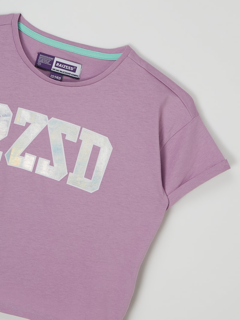 Boxy Fit T-Shirt aus Baumwolle Modell 'Charlotte' in flieder
