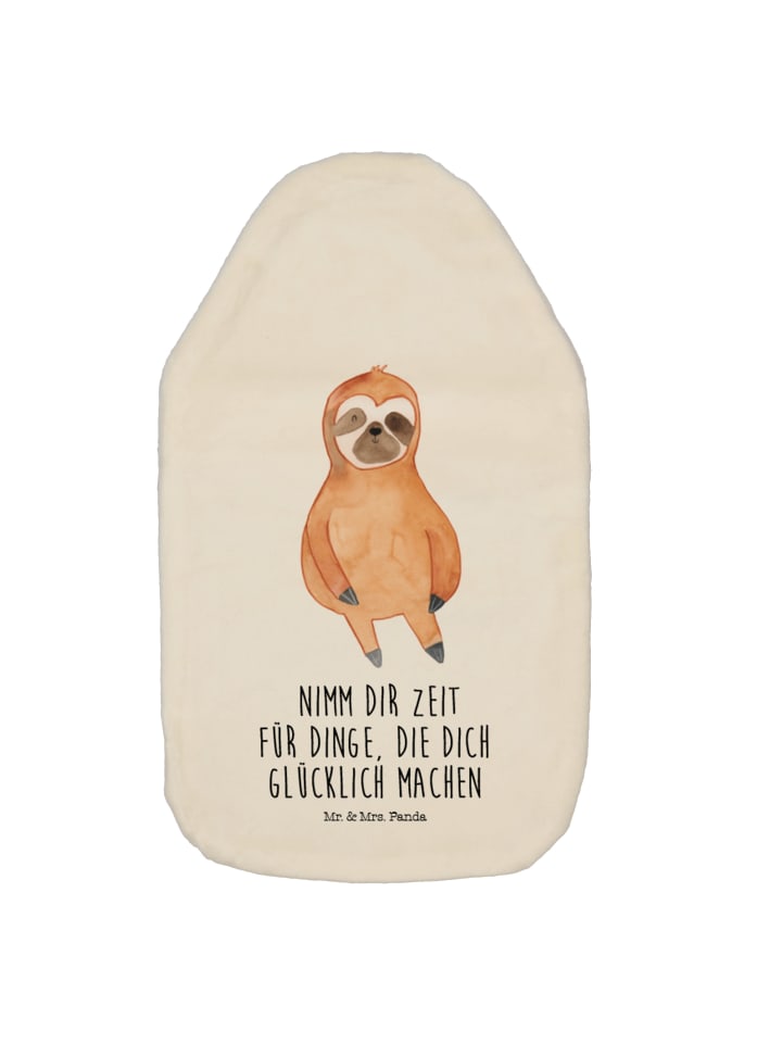 Mr. & Mrs. Panda Wärmflasche Faultier Zufrieden mit Spruch in Weiß günstig kaufen onesize