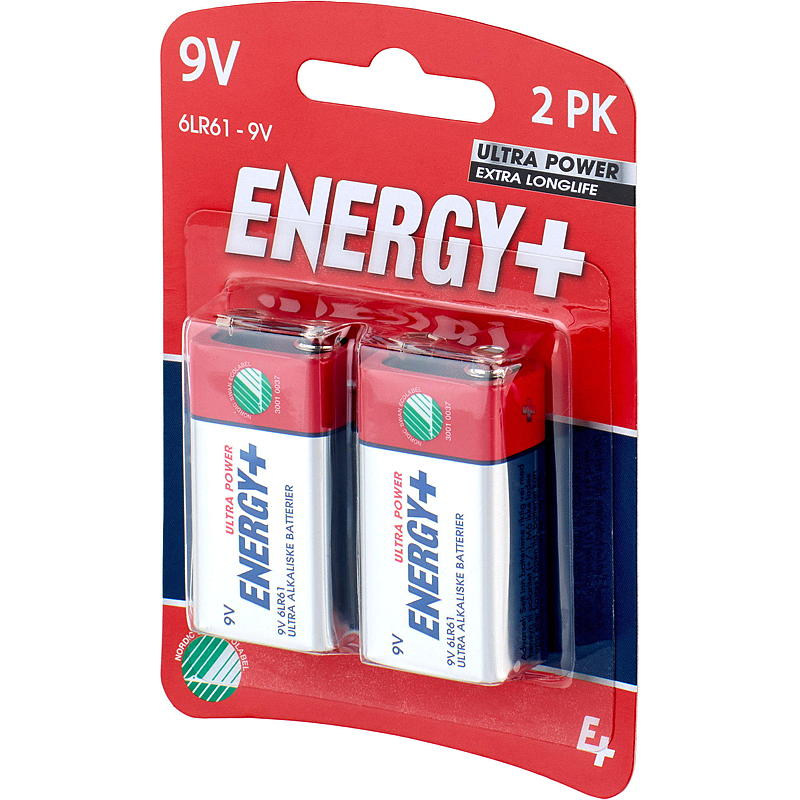 Energy Batteri 9V 2-pk, ultra power, Energy