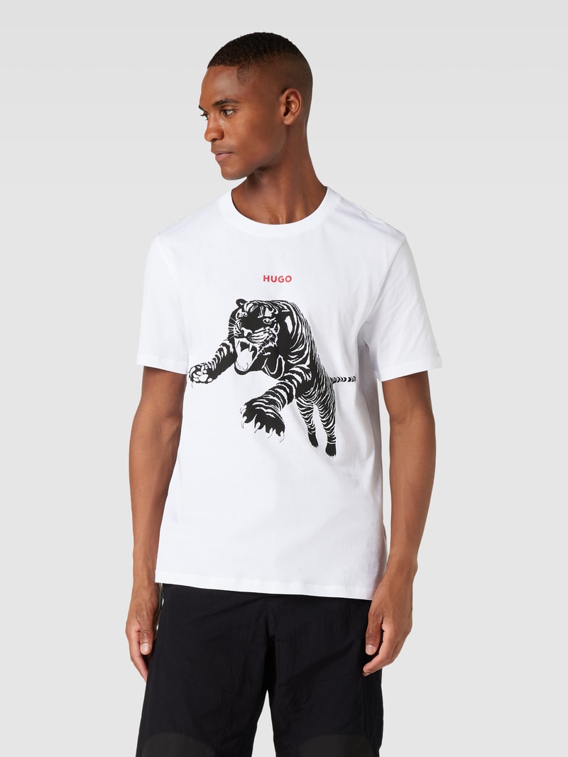 T-Shirt mit Motiv-Print Modell 'Darpione' in weiß