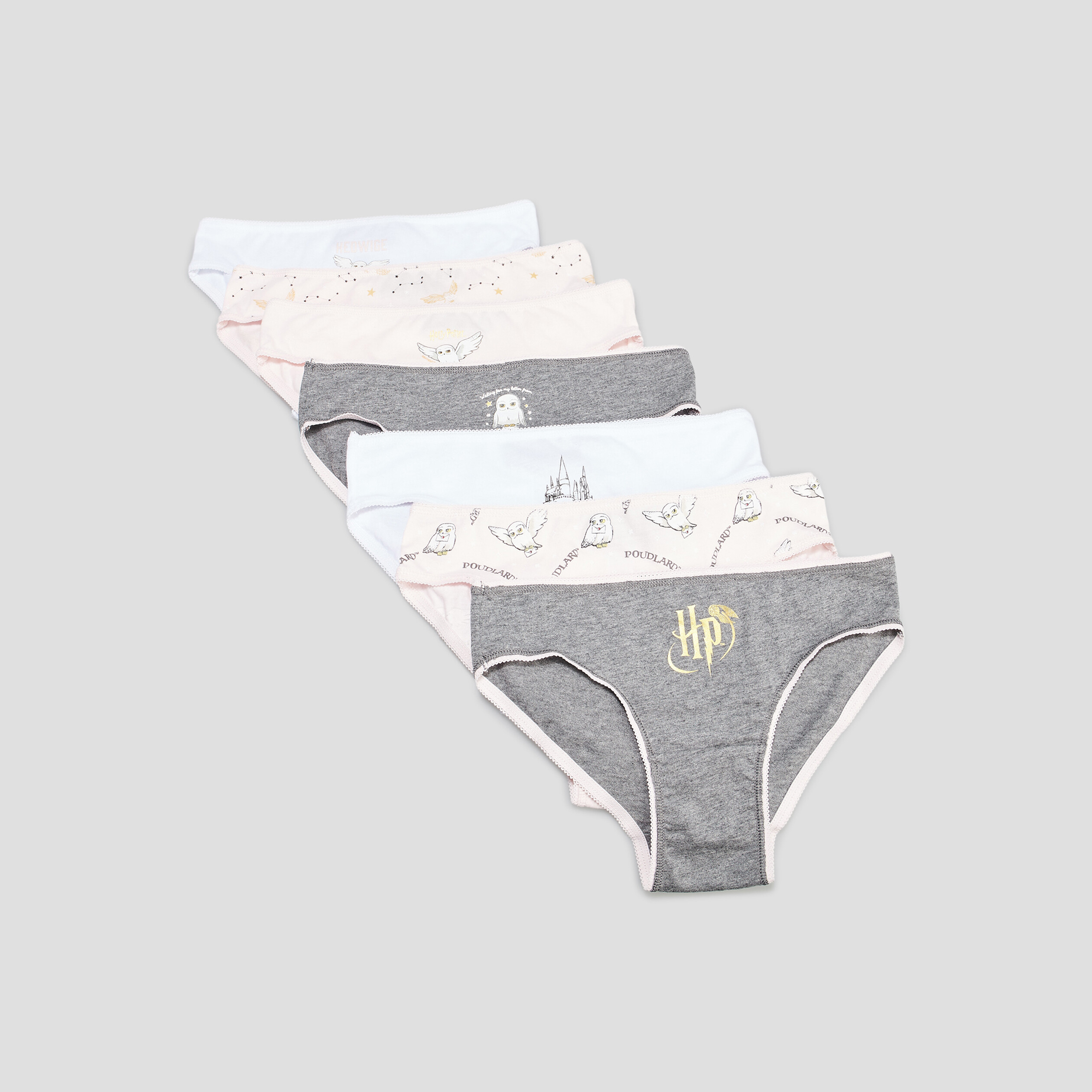 Lot 7 culottes coton Harry Potter rose fille | La Halle