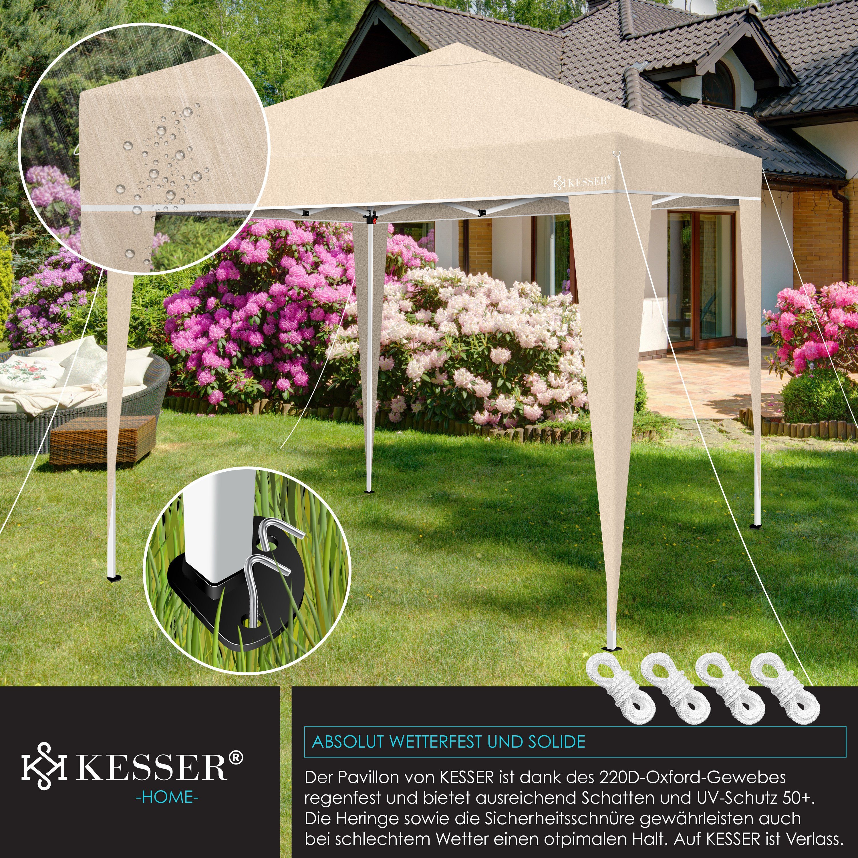KESSER Pavillon, Pavillon 3x3m wasserdicht inkl. Tasche Pop-Up Klicksys