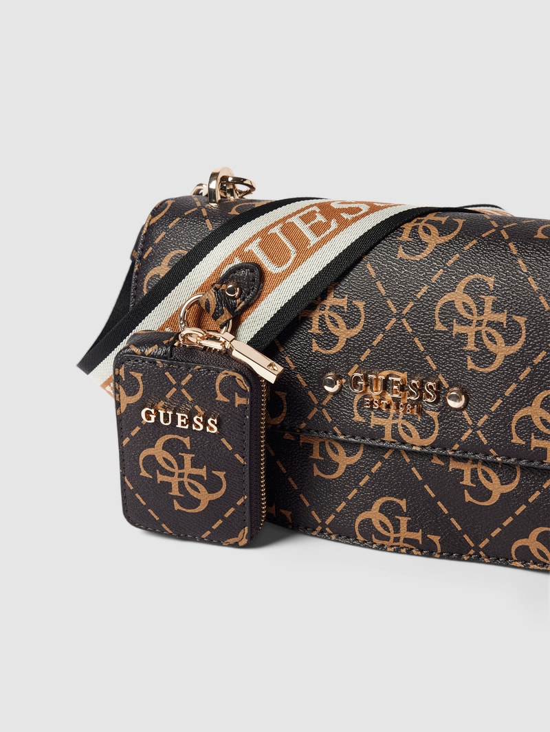 Saddle Bag mit Label-Applikation Modell 'REA' in haselnuss braun