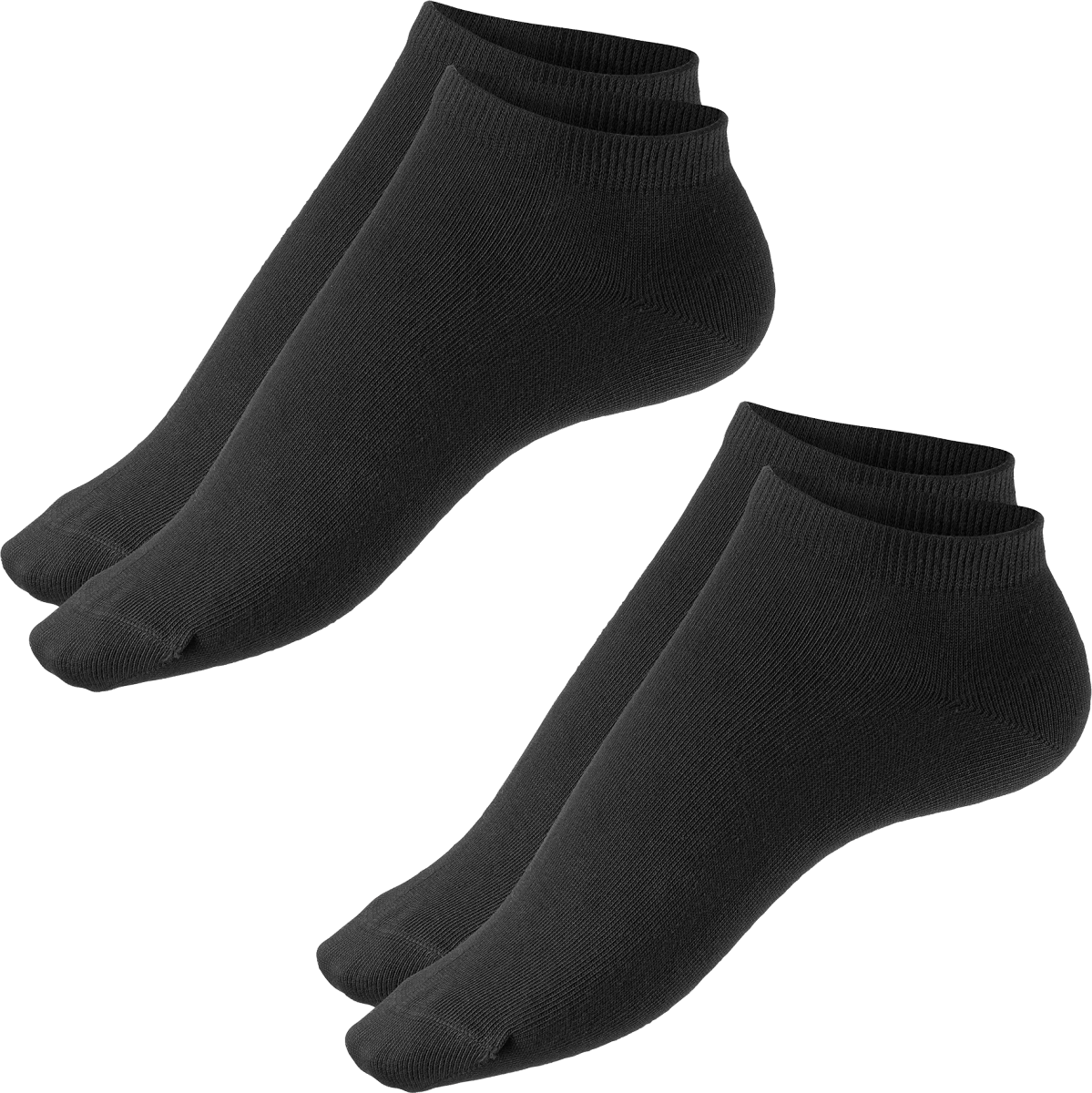 Sneakersocken schwarz Gr. 43-46, 2 St