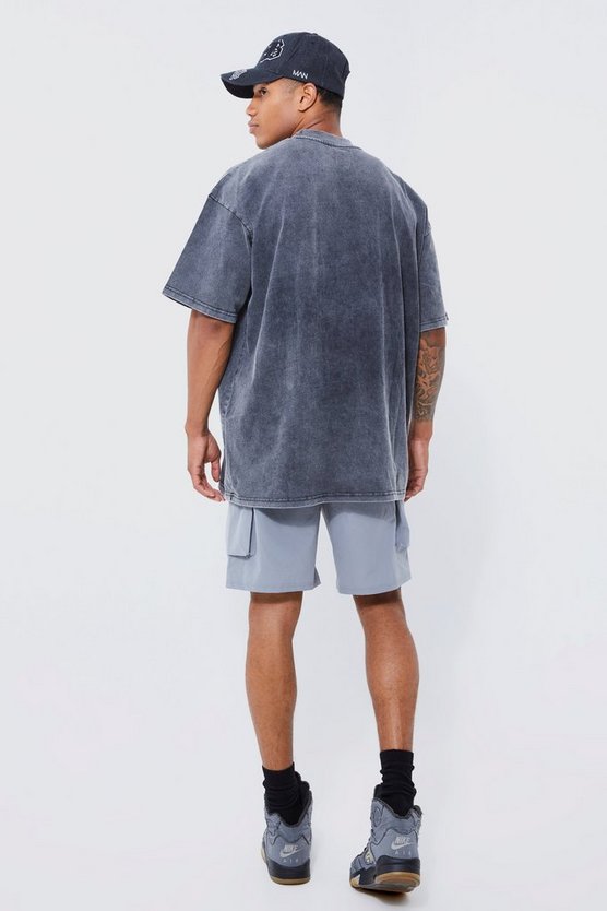 Lockere elastische Stretch Cargo-Shorts
