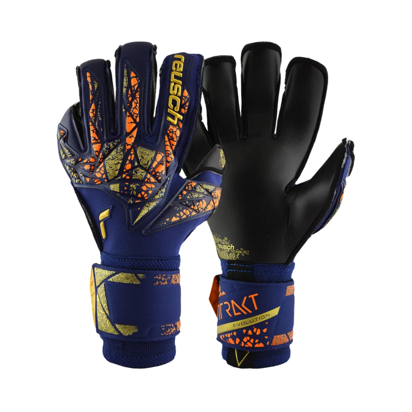 Reusch Attrakt Gold X Evolution TW-Handschuhe Blau Gold Schwarz F4411