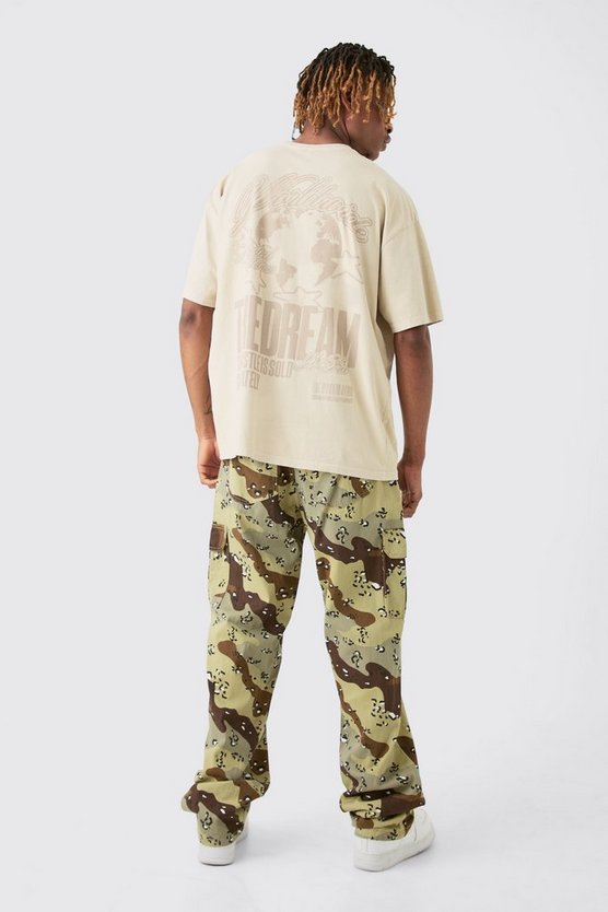 Tall Oversize T-Shirt mit Dream Worldwide Print