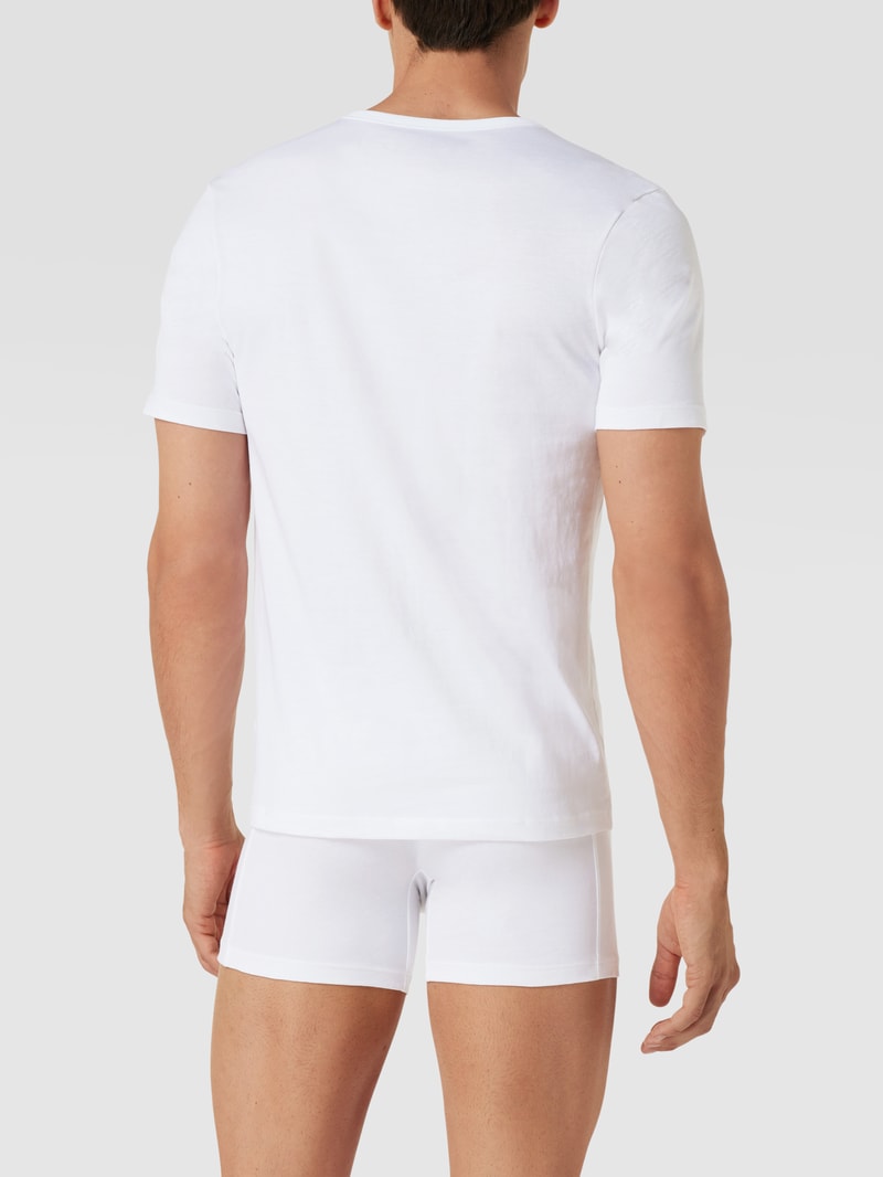 T-Shirt mit Label-Stitching im 3er-Pack Modell 'Classic' in weiß