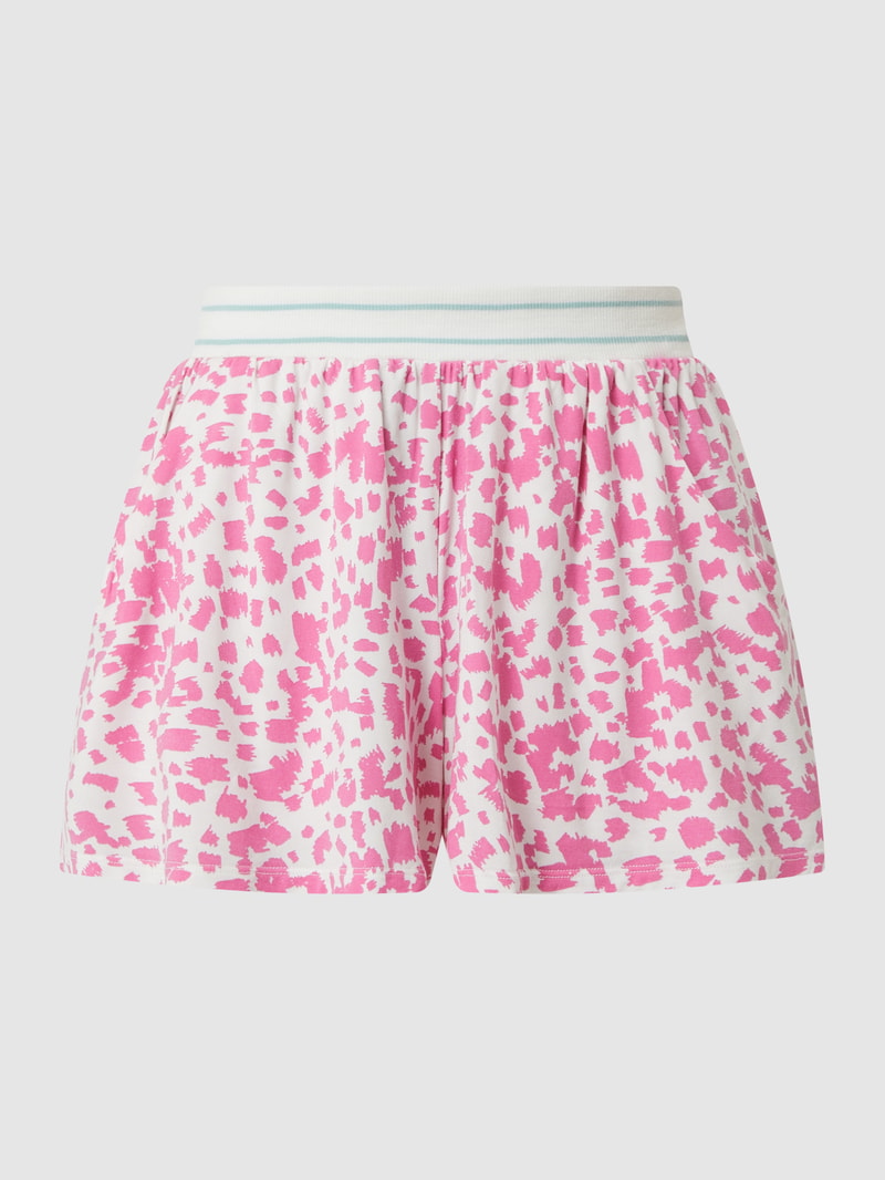 Pyjamashorts mit elastischem Bund in pink