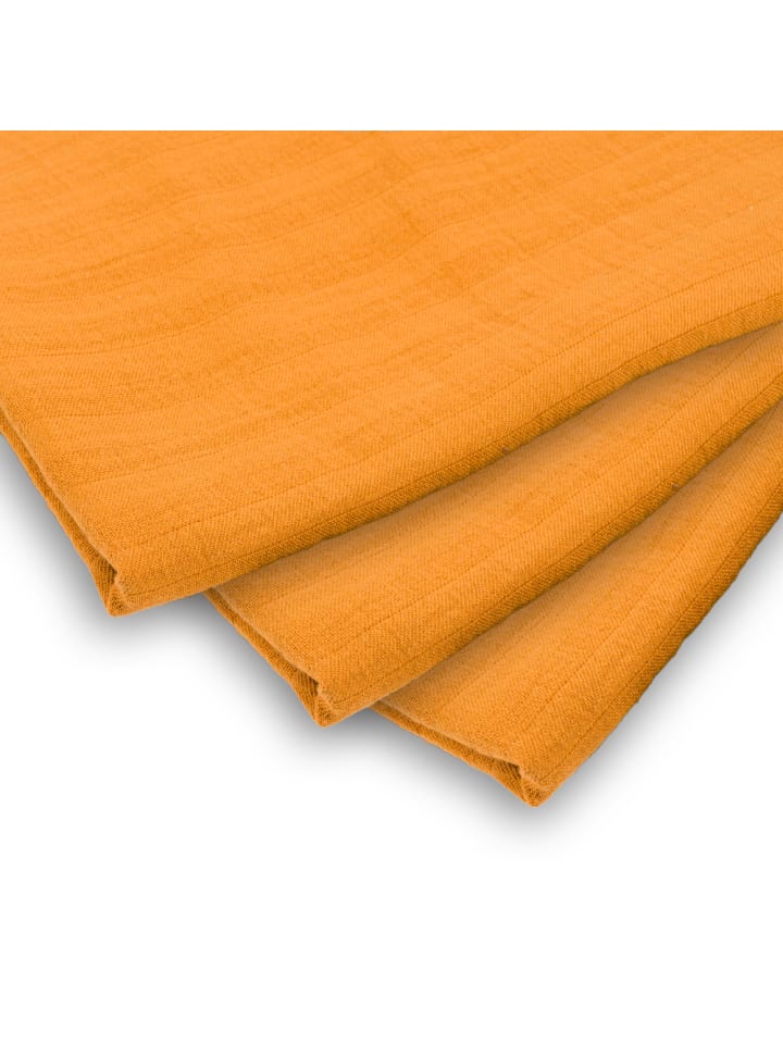 SlumberOrganix Bio Musselin Tücher 3er-Pack in Gelb günstig kaufen 75x75 cm