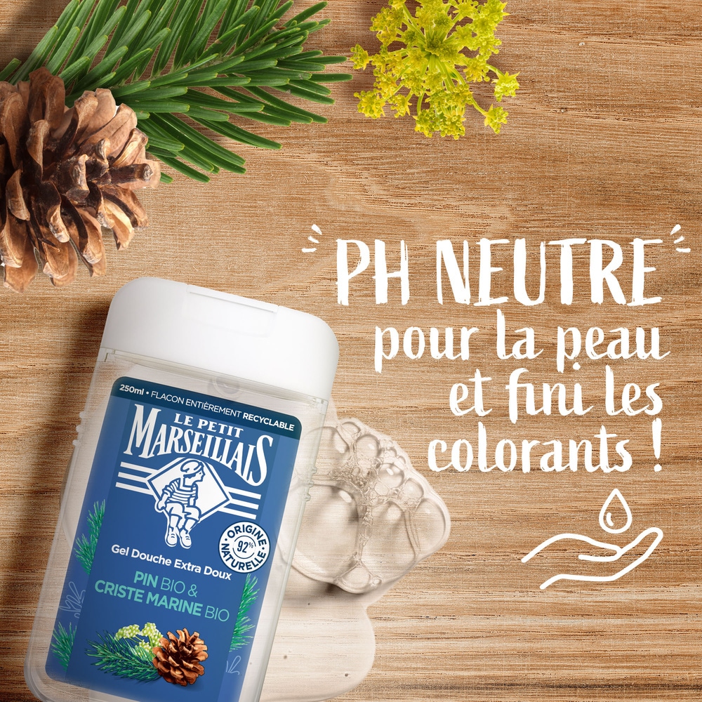 le petit marseillais Gel Douche Extra Doux Pin et Criste Marine 250 ml Gel douche