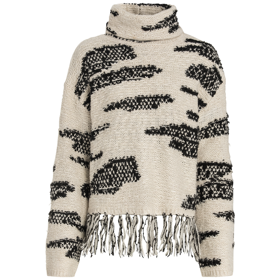 Damen Strickpullover mit Fransen